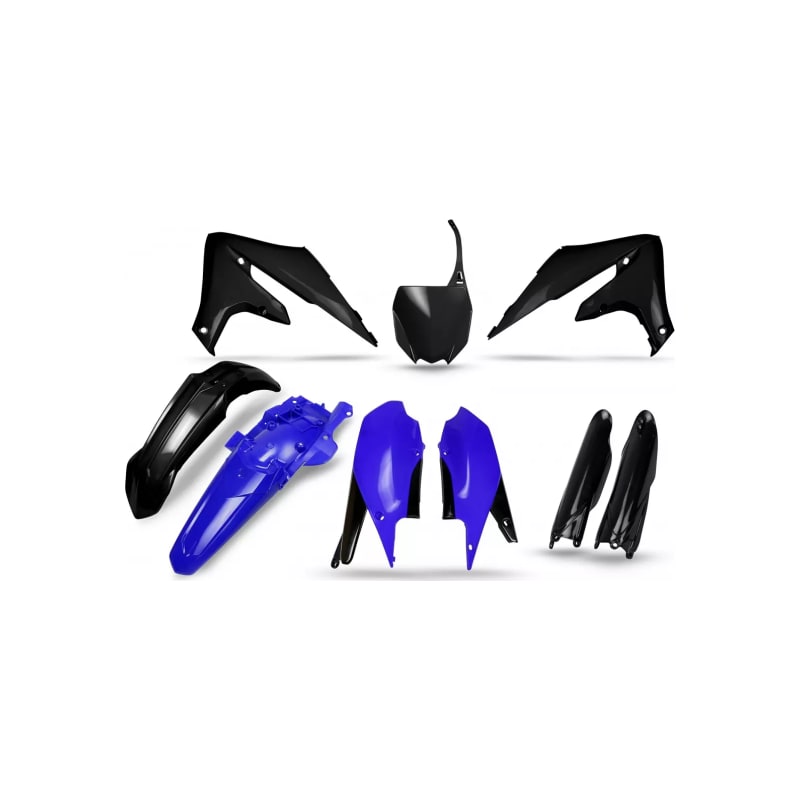Komplet plastików UFO Yamaha YZF 250 19-21 YZF 450 18-21 czarny niebieski (w zestawie osłony amortyzatora oraz naklejki)