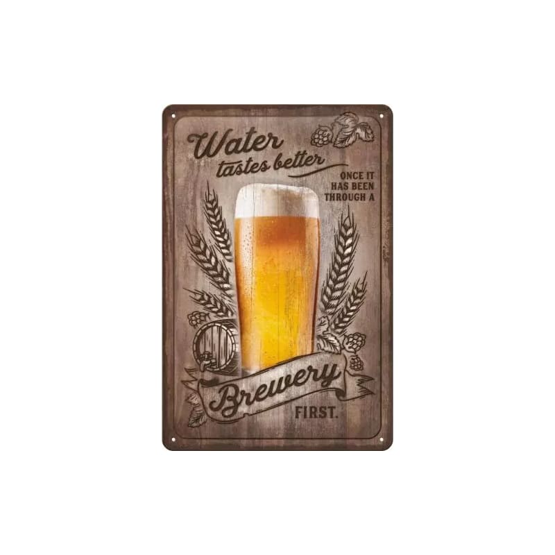 Plakat blaszany 20x30cm Water Tastes Better