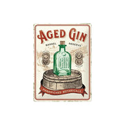 Plakat blaszany 30x40cm Aged Gin Barrel