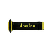 Manetki kierownicy Domino A180 ATV żółty czarny 22mm 122mm zamknięte