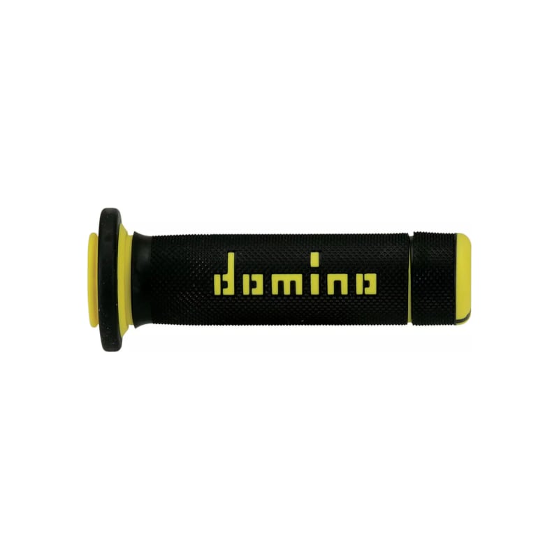 Manetki kierownicy Domino A180 ATV żółty czarny 22mm 122mm zamknięte