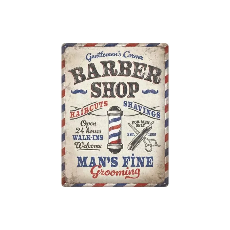 Plakat blaszany 30x40cm Barber Shop