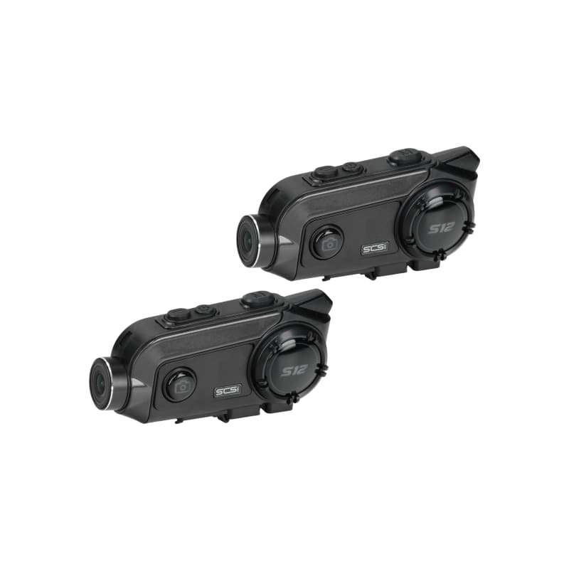 Interkomy motocyklowe SCS S-12 Bluetooth 500m dual kamera 2 kaski