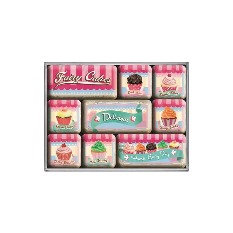 Magnesy na lodówkę zestaw 9szt. Fairy Cakes Delicious