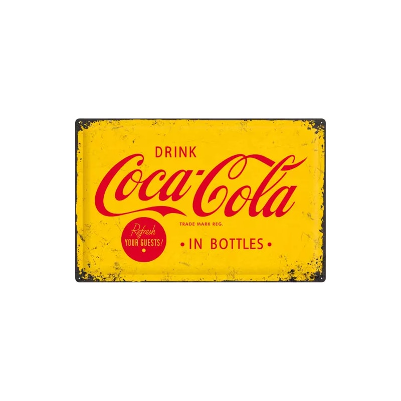 Plakat blaszany 40x60cm Coca-Cola Yellow