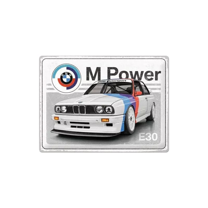 Plakat blaszany 30x40cm BMW Motorsport M-Power E30