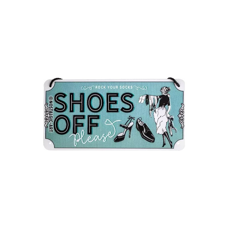 Zawieszka blaszana na ścianę 10x20cm Shoes Off