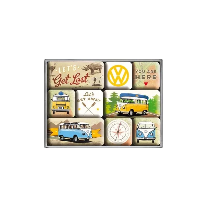 Magnesy na lodówkę zestaw 9szt. VW Bulli Let Get