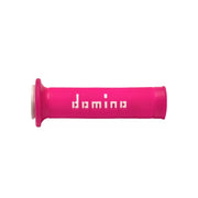 Manetki kierownicy Domino A010 Road Racing fuksja biały 22mm 125mm otwarte