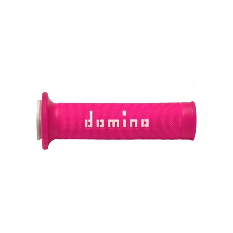 Manetki kierownicy Domino A010 Road Racing fuksja biały 22mm 125mm otwarte