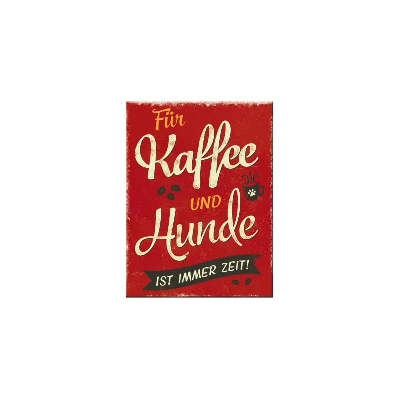 Magnes na lodówkę 6x8cm PfotenSchild Kaffee und Hunde