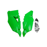 Komplet plastikowych osłon bocznych tylnych UFO Kawasaki KXF 450 19 zielone Fluo