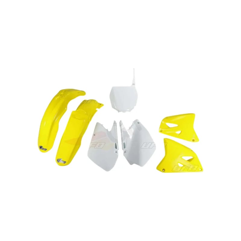 Komplet plastików UFO Suzuki RM125 250 żółty biały