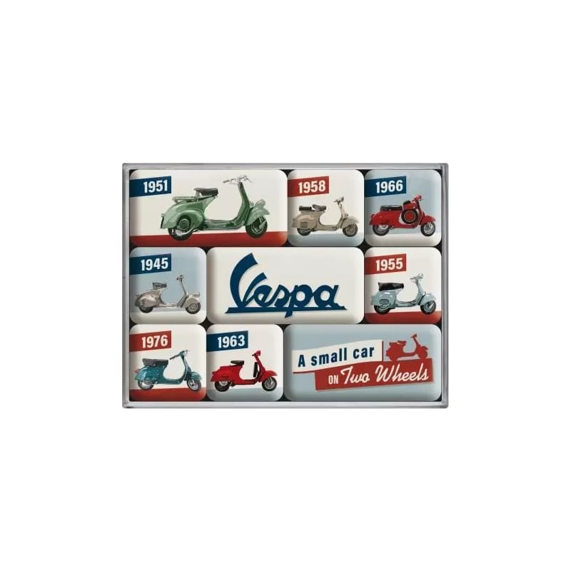 Magnesy na lodówkę zestaw 9szt. Vespa Model Chart