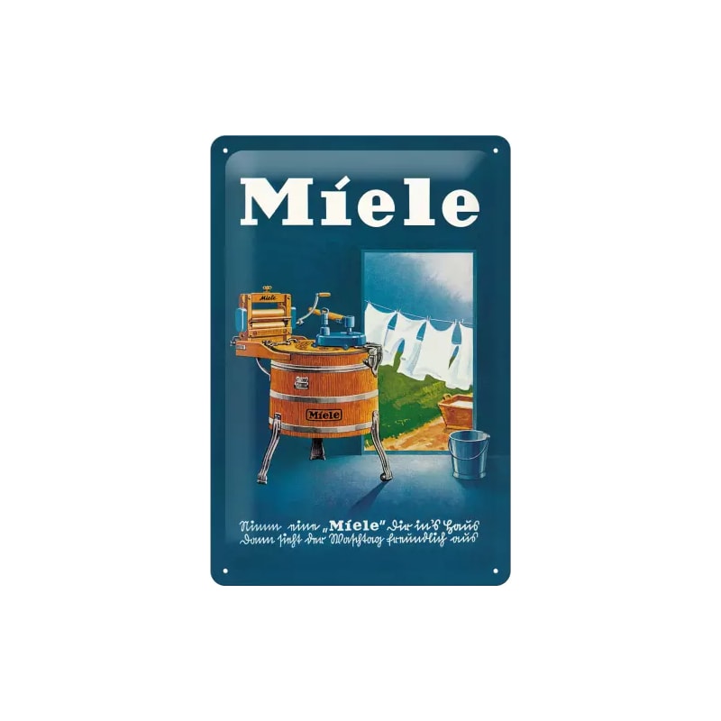 Plakat blaszany 20x30cm Miele-Waschbott
