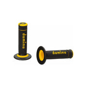 Manetki kierownicy Domino A190 Offroad X-treme czarny żółty 22mm 120/123mm zamknięte