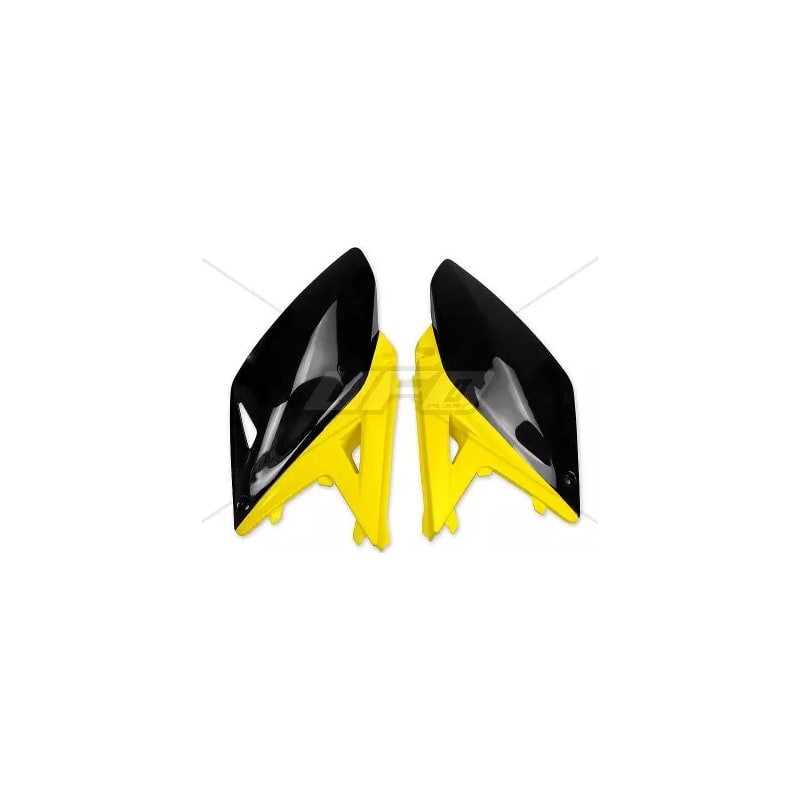 Komplet plastikowych osłon bocznych tylnych UFO Suzuki RMZ 250 10-18 OEM 2012 (czarne żółty)
