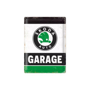 Plakat blaszany 30x40cm Skoda – Garage green