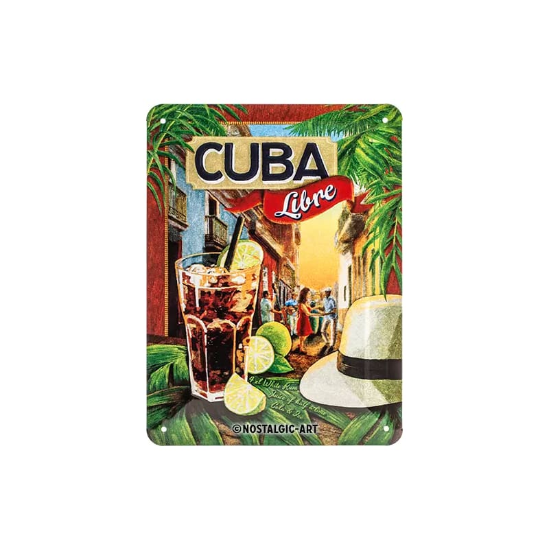 Plakat blaszany 15x20cm Cocktail Time Cuba