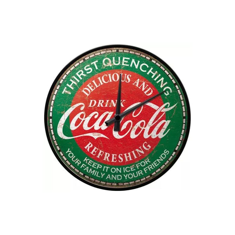 Zegar ścienny Coca-Cola green