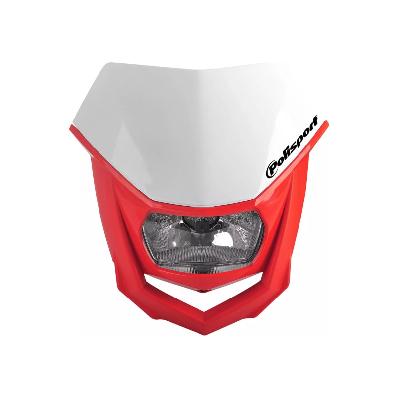 Lampa owiewka przód Polisport biało-czerwona
