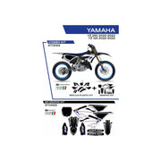 Komplet plastików i oklein UFO Stokes + tablica przód i osłony amortyzatorów Yamaha YZ 125 250 22 czarny