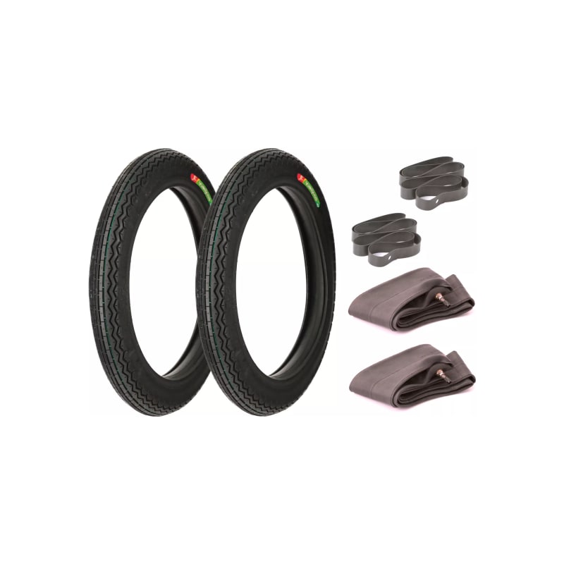 Opona szosowa + dętka + fartuch X2 Yuan Xing P03 3.00-18 4PR TT