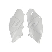 Komplet plastikowych osłon bocznych tylnych UFO Kawasaki KXF 250 13-16 KXF 450 12-15 białe