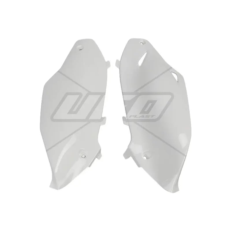 Komplet plastikowych osłon bocznych tylnych UFO Kawasaki KXF 250 13-16 KXF 450 12-15 białe