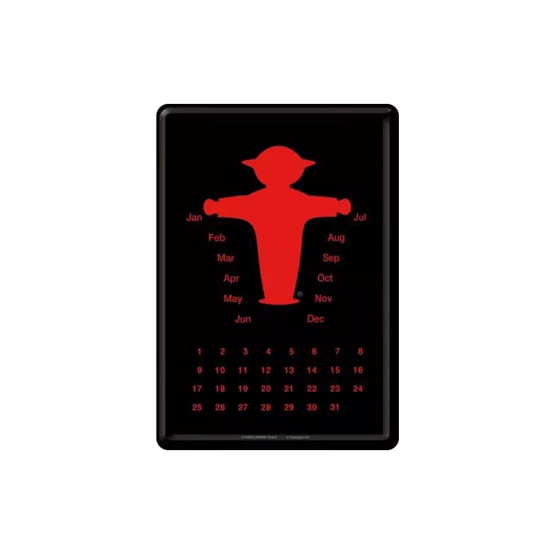 Metalowy kalendarz 14x10cm Ampelmann rot
