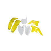 Komplet plastików UFO Suzuki RMZ 250 07-09 OEM żółty biały biała tablica pod numer startowy