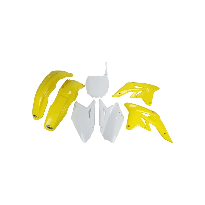 Komplet plastików UFO Suzuki RMZ 250 07-09 OEM żółty biały biała tablica pod numer startowy