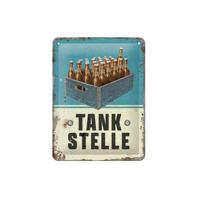 Plakat blaszany 15x20cm Tankestelle Bier