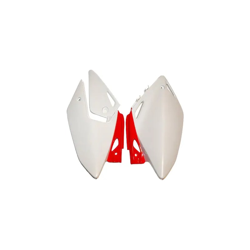 Komplet plastikowych osłon bocznych tylnych UFO Honda CRF 250X 04-17 OEM (białe czerwone)