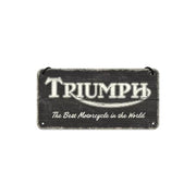 Zawieszka blaszana na ścianę 10x20cm Triumph Logo Black Wood