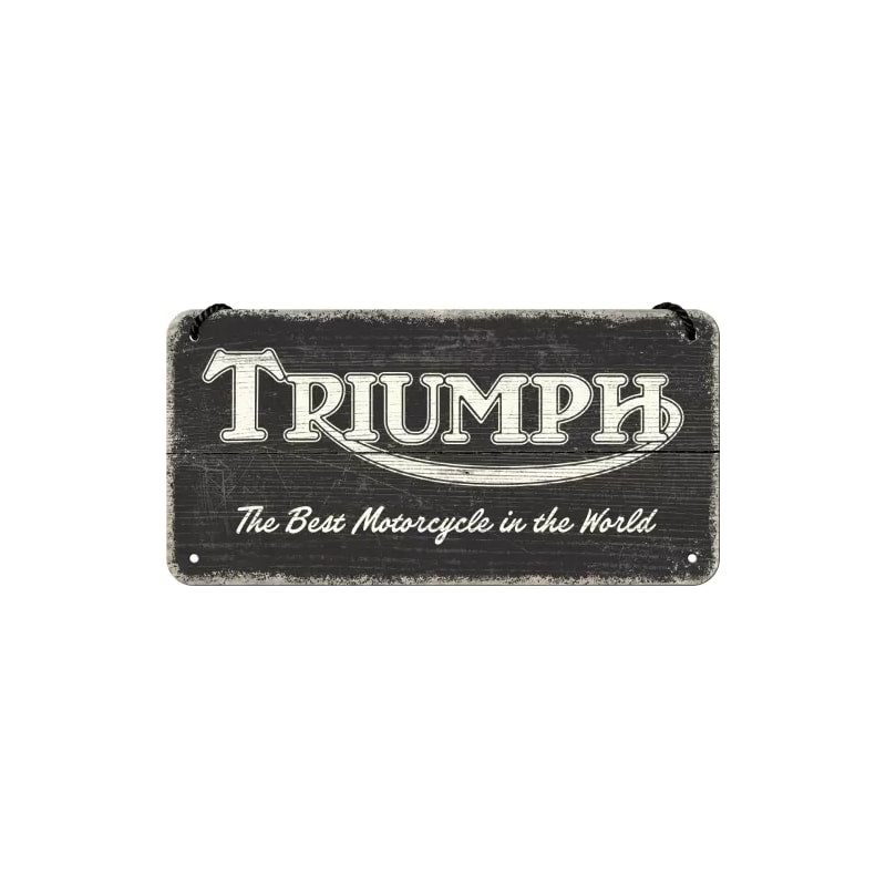 Zawieszka blaszana na ścianę 10x20cm Triumph Logo Black Wood