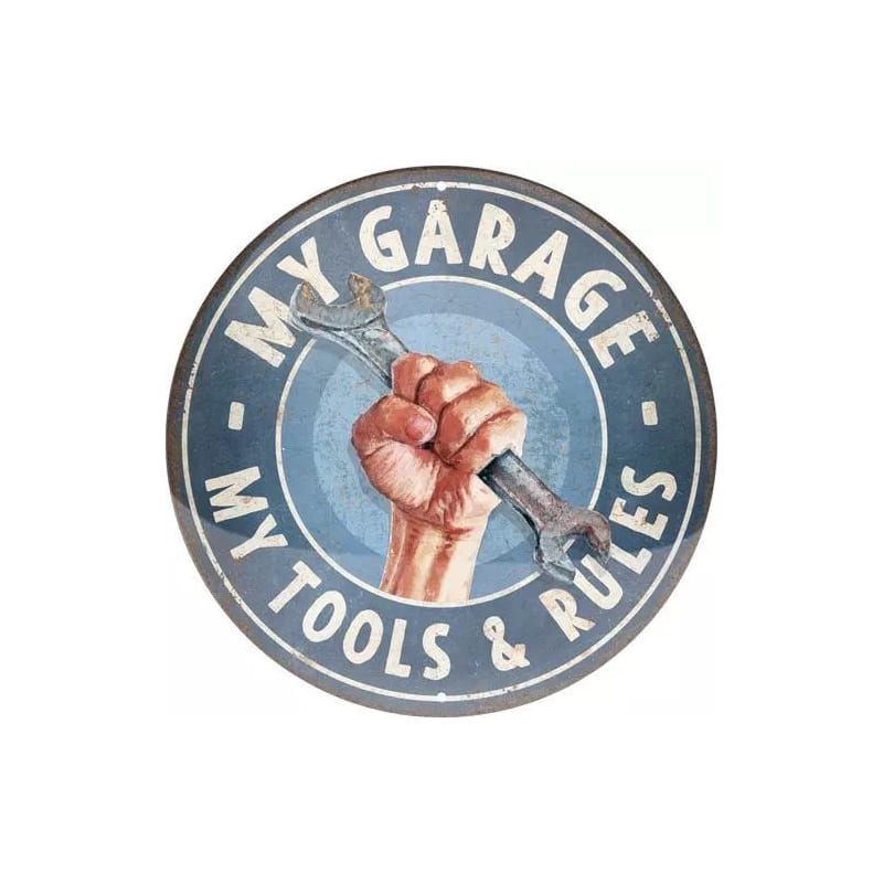 Tablica - plakat okrągły 35cm My Garage