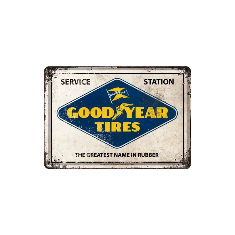Pocztówka blaszana 14x10cm Goodyear-Logo