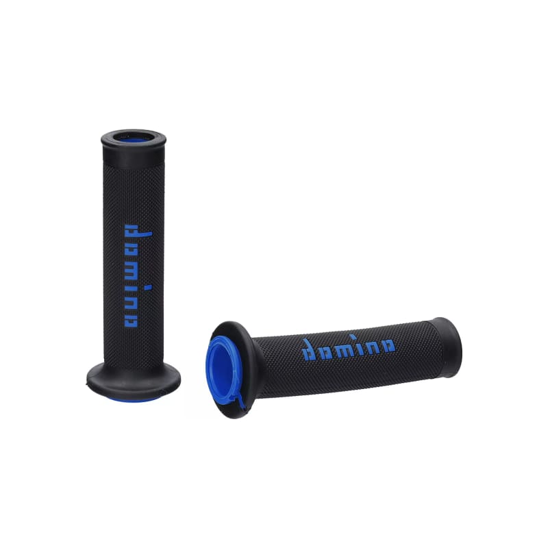 Manetki kierownicy Domino A010 Road Racing czarny niebieski 22mm 125mm otwarte