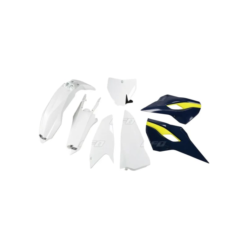 Komplet plastików UFO Husqvarna TC250 biały niebieski