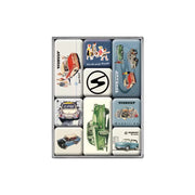 Magnesy na lodówkę zestaw 9szt. Trabant