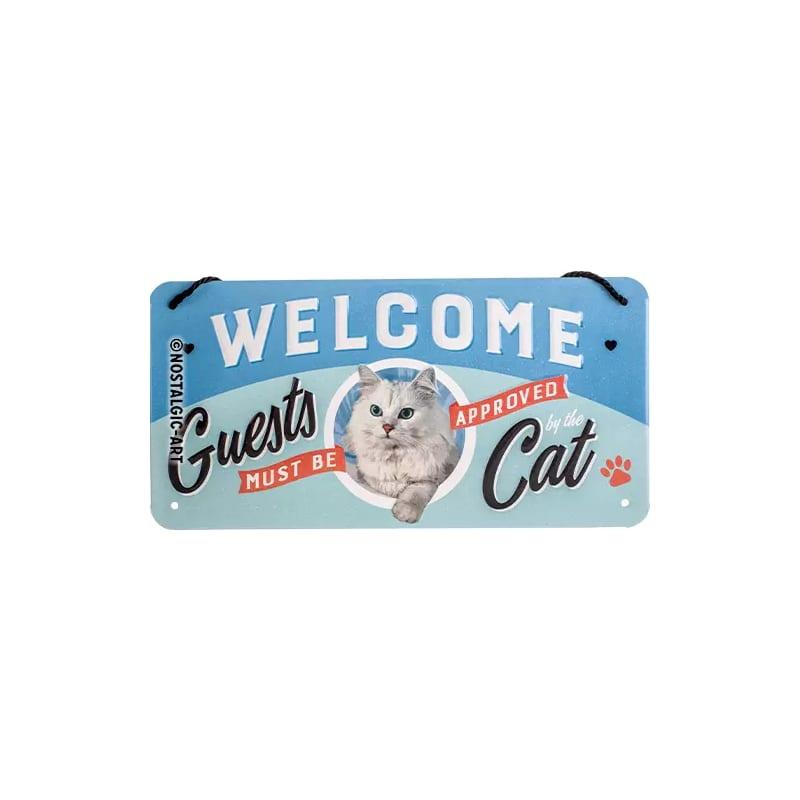 Zawieszka blaszana na ścianę 10x20cm Welcome Guests