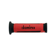 Manetki kierownicy Domino A350 Touring czarny czerwony 22mm 120mm otwarte