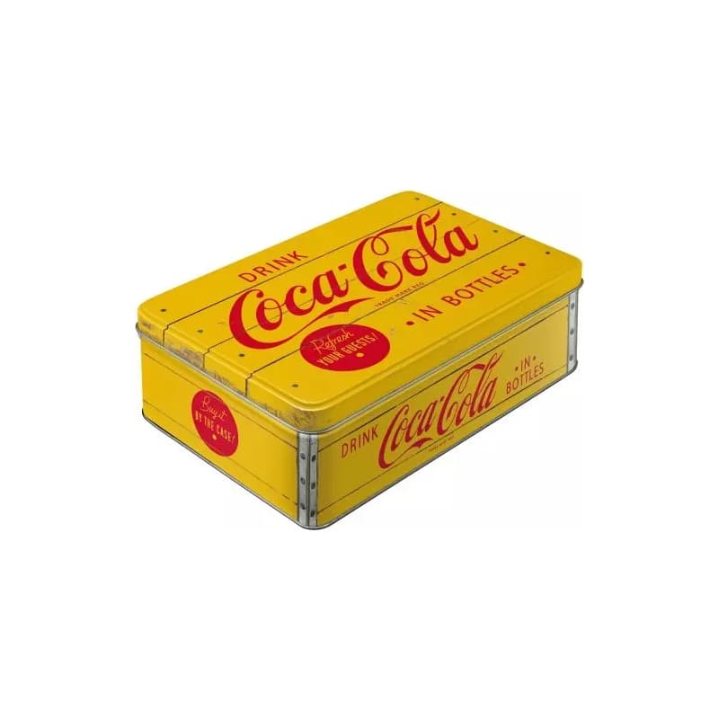 Puszka blaszana płaska Coca-Cola-Logo Yel