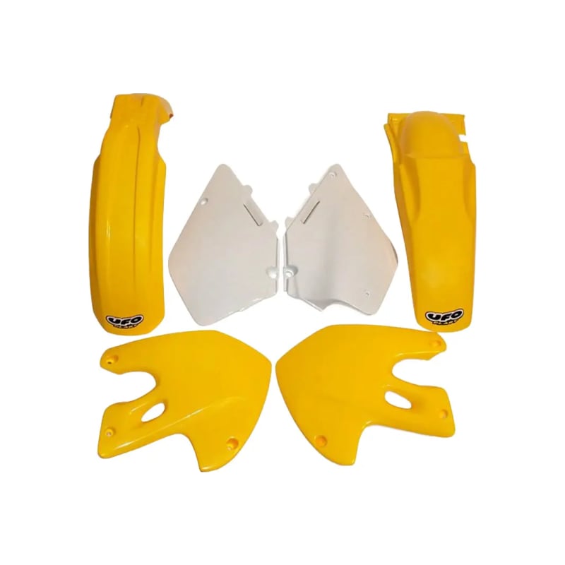 Komplet plastików UFO Suzuki RM 125 250 99-00 OEM żółty biały