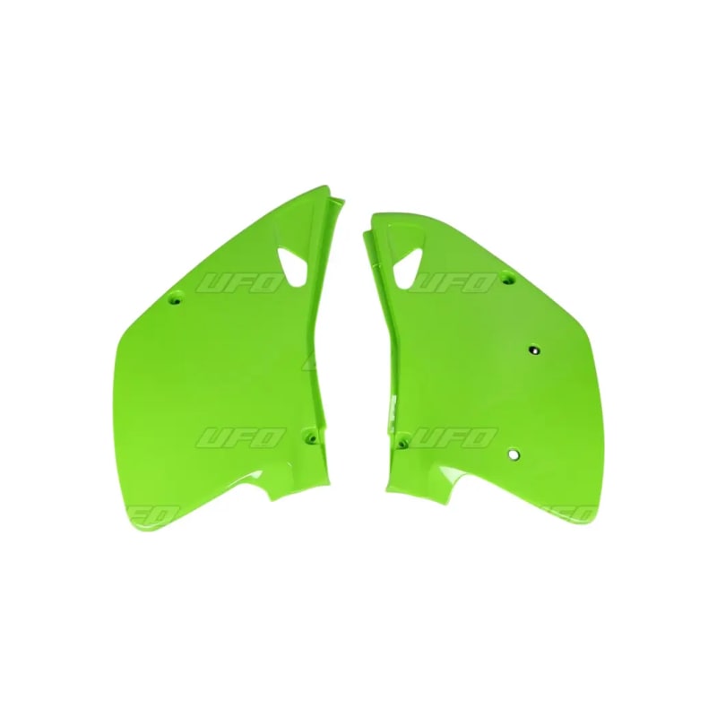 Komplet plastikowych osłon bocznych tylnych UFO Kawasaki KLX450R zielony