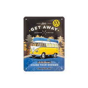 Plakat blaszany 15x20cm VW Bulli Lets Get Away