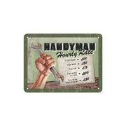 Plakat blaszany 15x20cm Handyman Hourly Rate