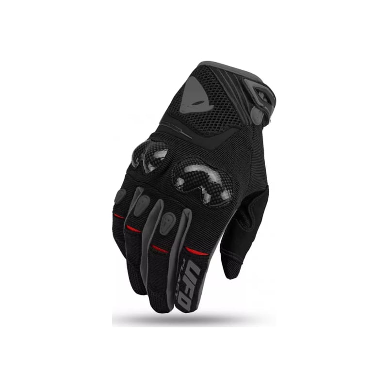 Rękawice motocyklowe cross enduro UFO Reason Carbon czarny szary L