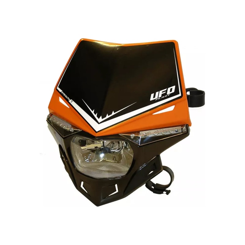 Lampa owiewka przód UFO Stealth z dodatkowymi światłami LED homologacja czarno-pomarańczowy